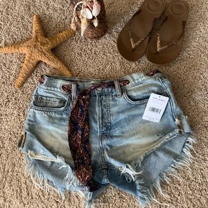 NWT Free People relaxed and sashed shorts
